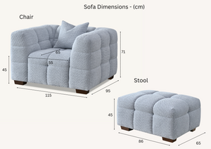 Tribeca Sofa Range in Pearl Boucle